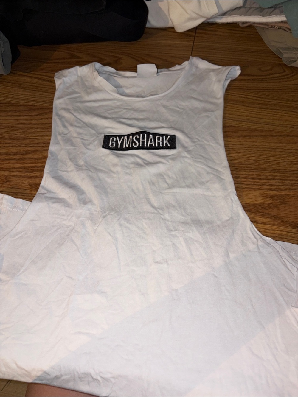 Gymshark White Sleeveless Logo Tank